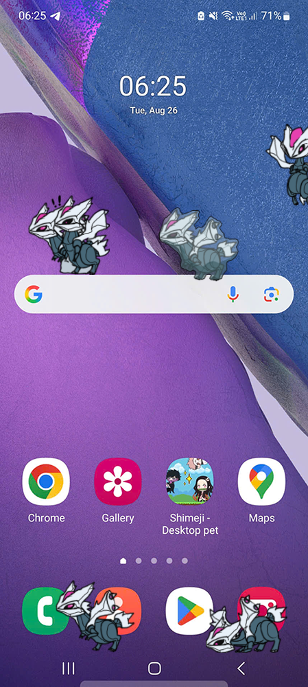 Shiny Kyurem Shimeji on Mobile