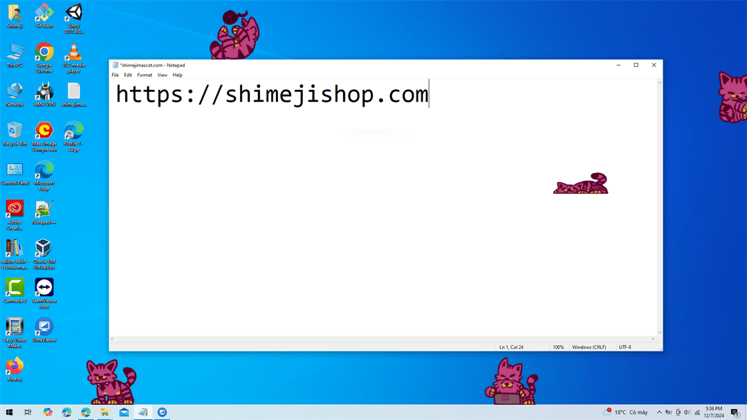 Shlubby Shimeji on Desktop