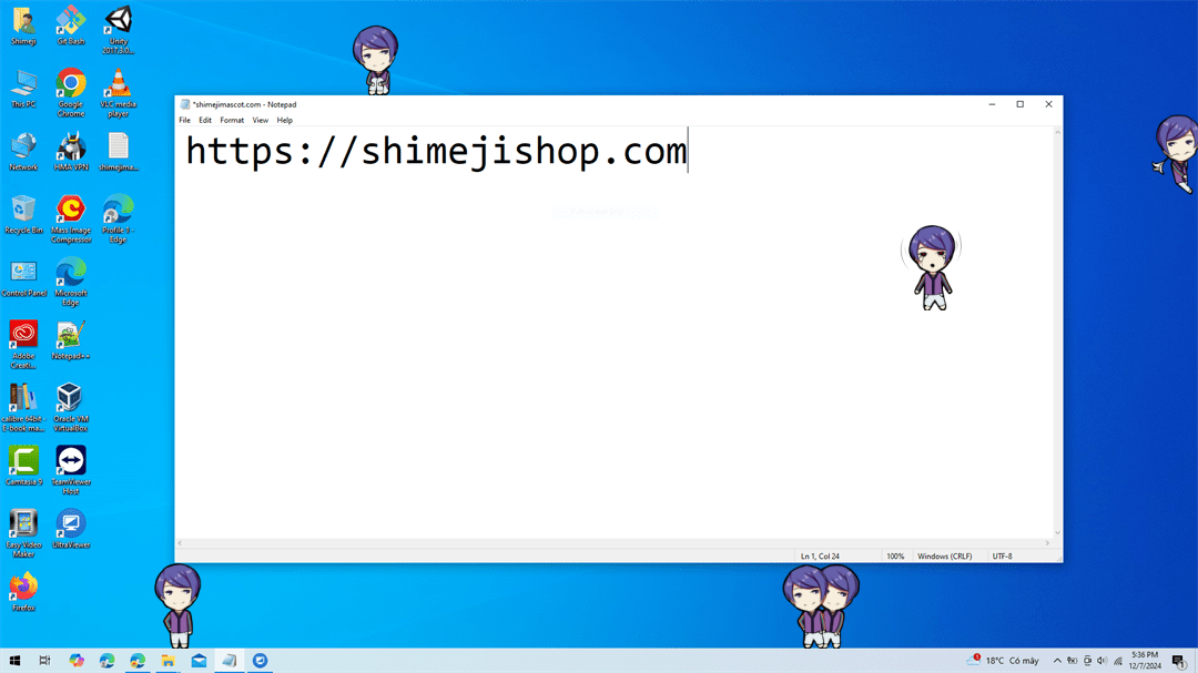 Shuu Tsukiyama Shimeji on Desktop