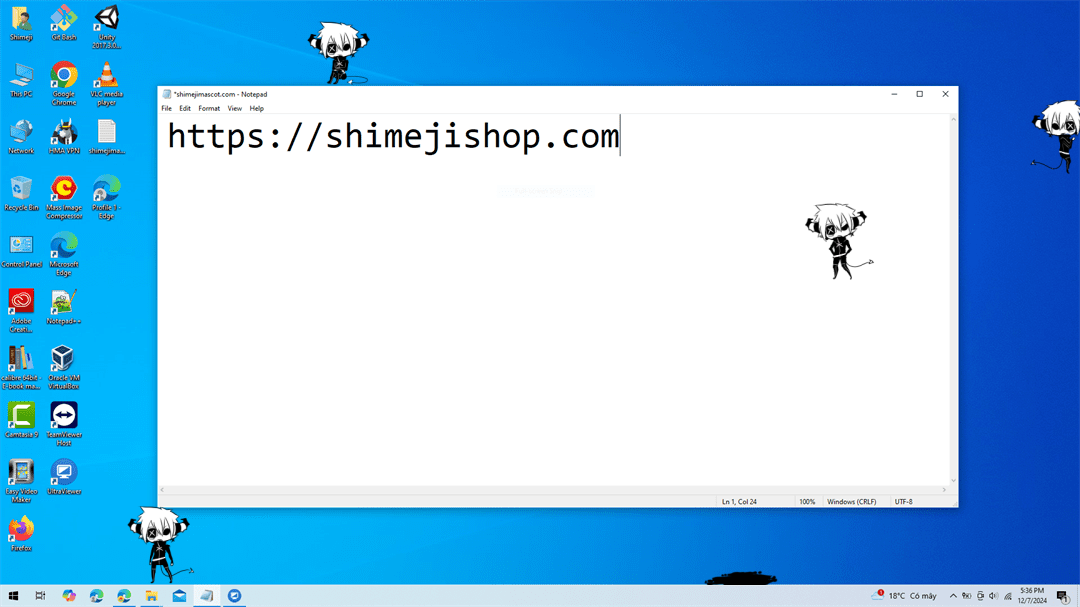 Skye Shimeji on Desktop