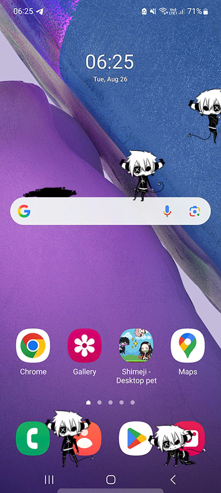 Skye Shimeji on Mobile