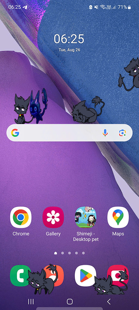 Sleepy Ash Shimeji on Mobile