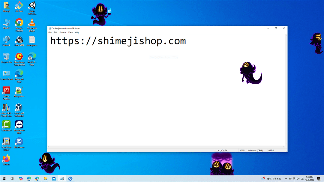Snatcher Shimeji on Desktop