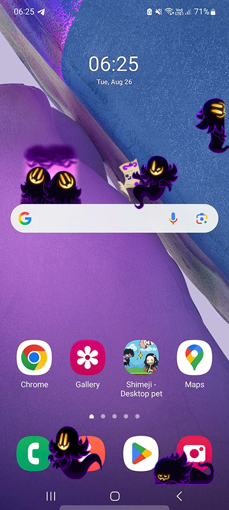 Snatcher Shimeji on Mobile