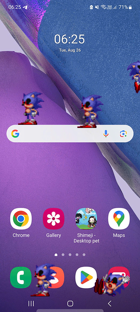 Sonic.exe Shimeji on Mobile