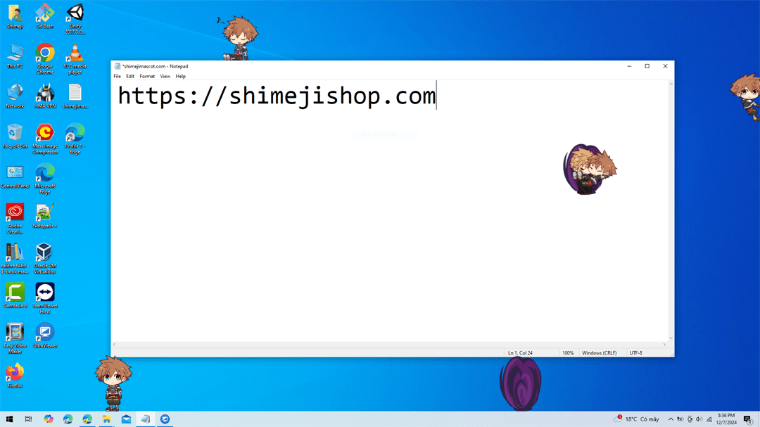 Sora Shimeji on Desktop