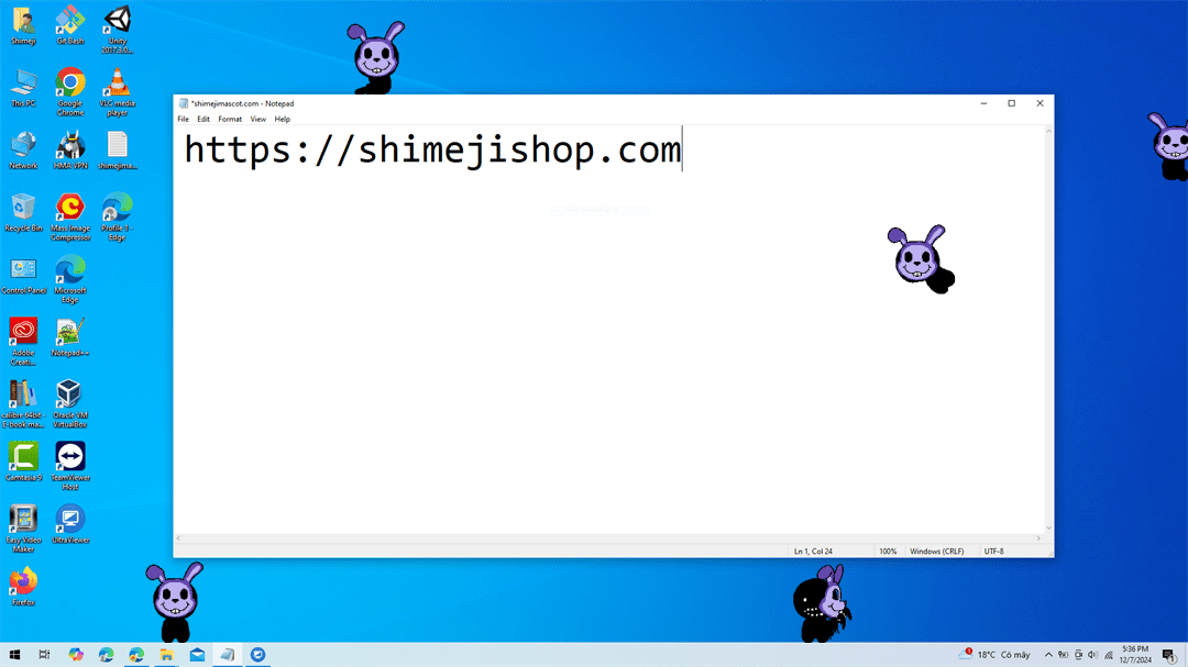SoulB Shimeji on Desktop