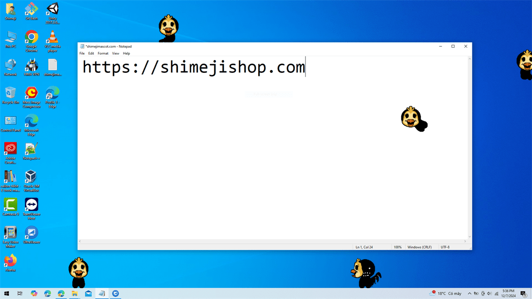 SoulC Shimeji on Desktop