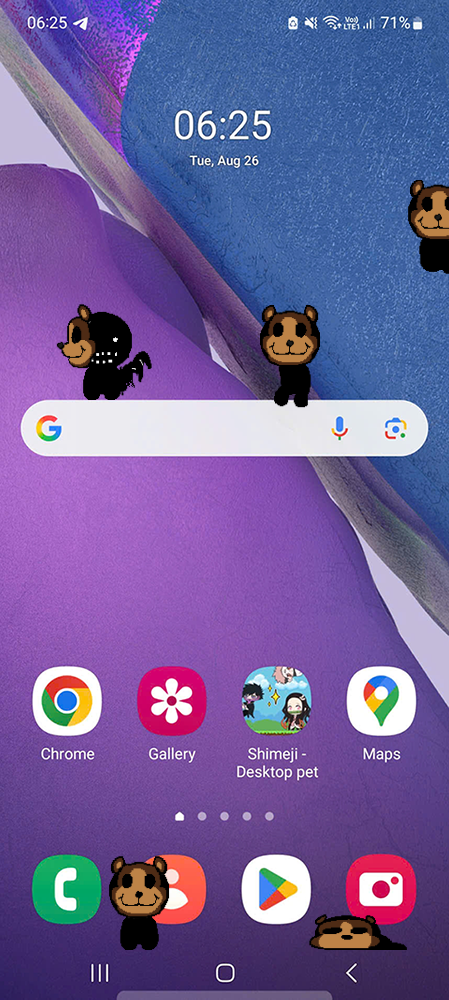SoulD Shimeji on Mobile