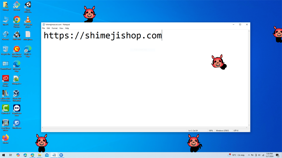 SoulFoxy Shimeji on Desktop