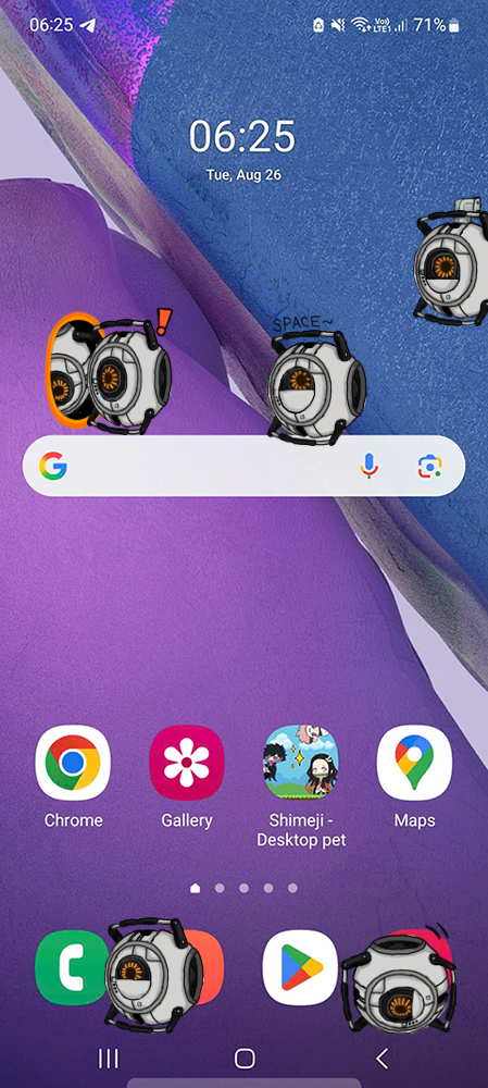 Space Core Shimeji on Mobile