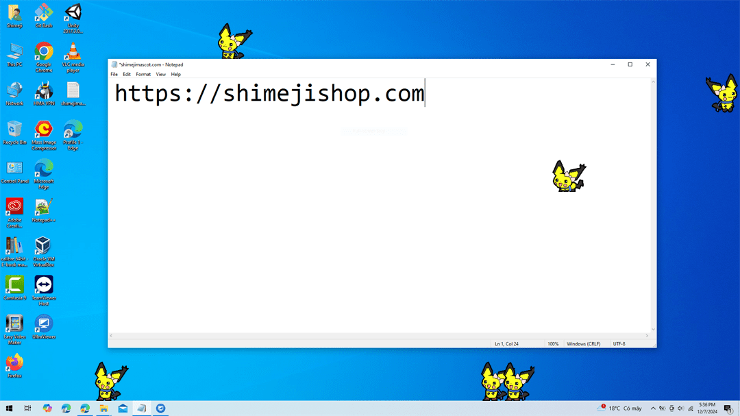 Sparker Shimeji on Desktop