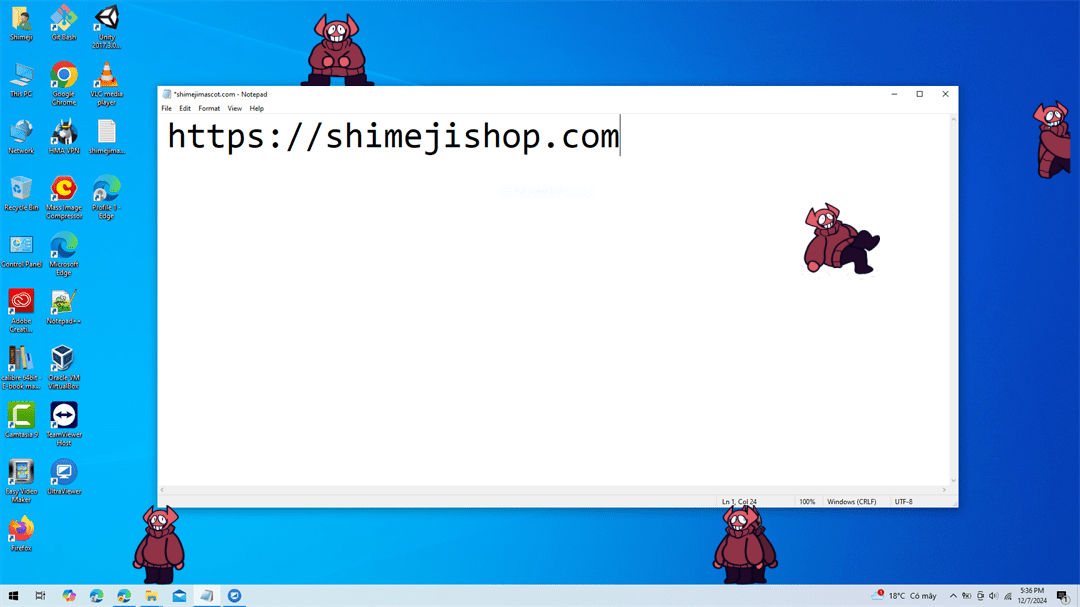 Spooky Bob Shimeji on Desktop