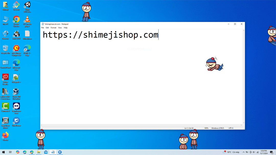 Stan Marsh Shimeji on Desktop
