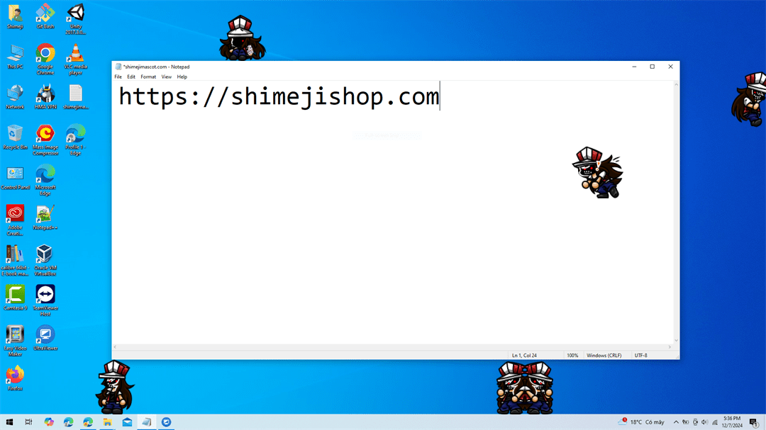 Steven Shimeji on Desktop