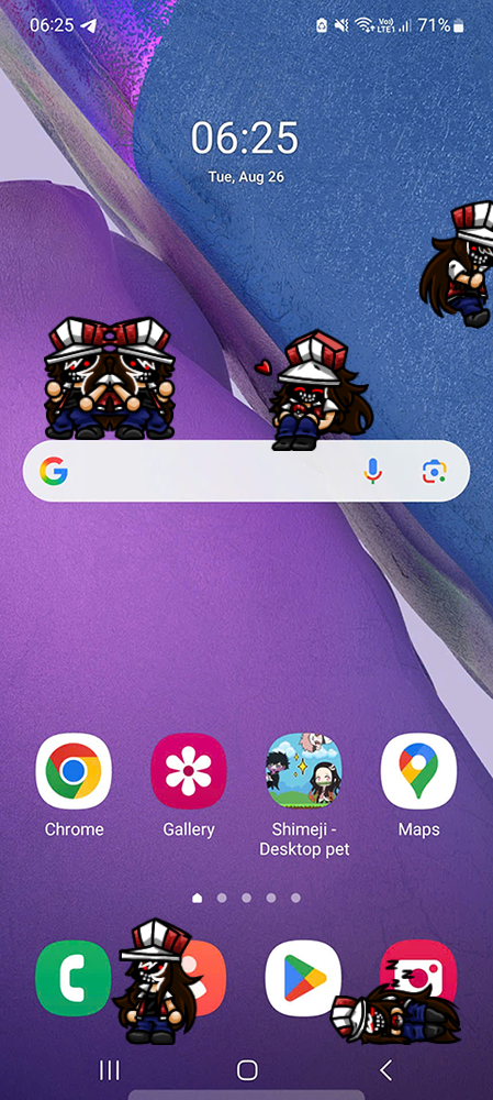 Steven Shimeji on Mobile