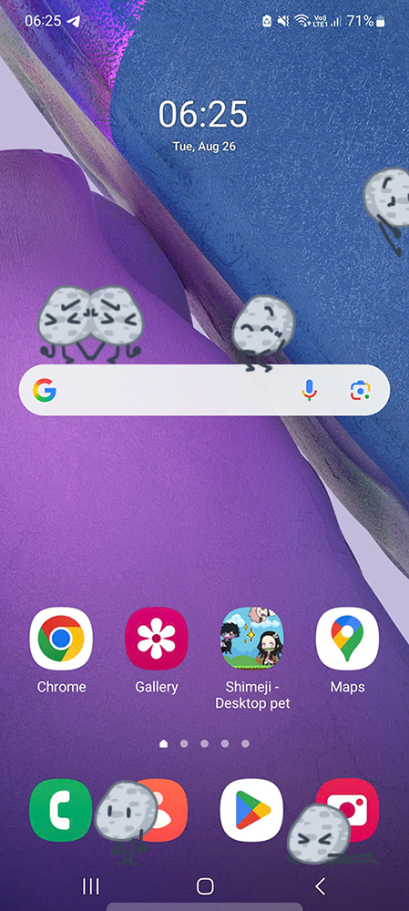 Stone Shimeji on Mobile