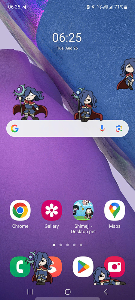 Streibough Shimeji on Mobile