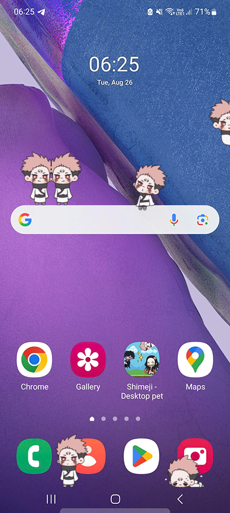 Sukuna Shimeji on Mobile