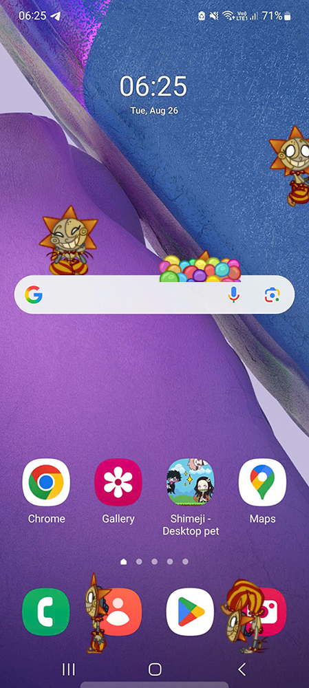 Sundrop Shimeji on Mobile