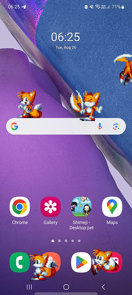 Tails Shimeji on Mobile