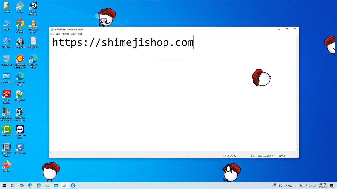 Tallulah Shimeji on Desktop