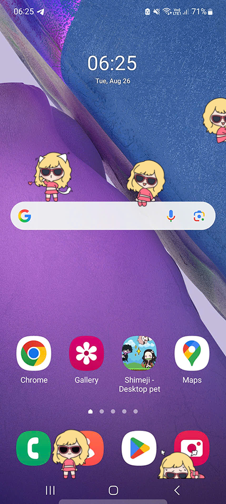 Taylor Swift Shimeji on Mobile