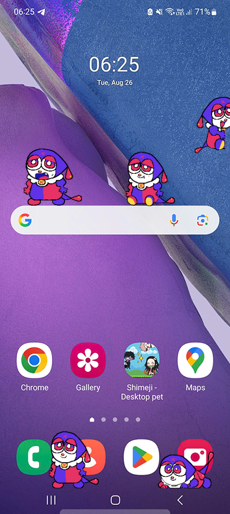 Teary Shimeji on Mobile