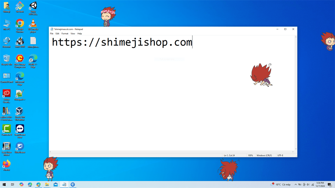 Tendou Satori Shimeji on Desktop