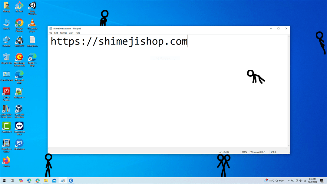 The Chosen One Shimeji on Desktop