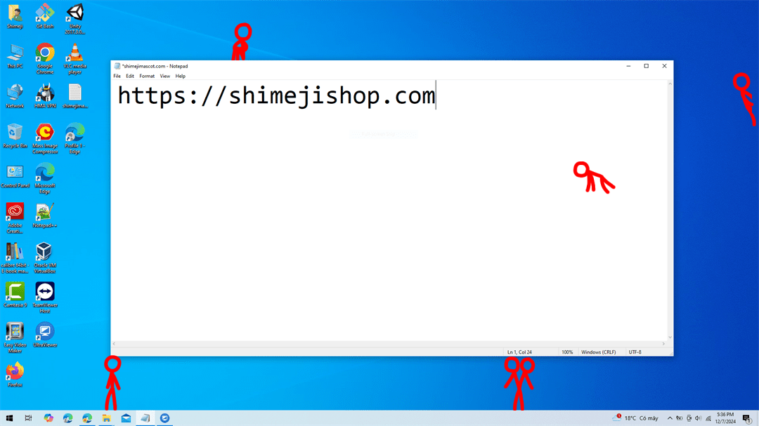 The Dark Lord Shimeji on Desktop