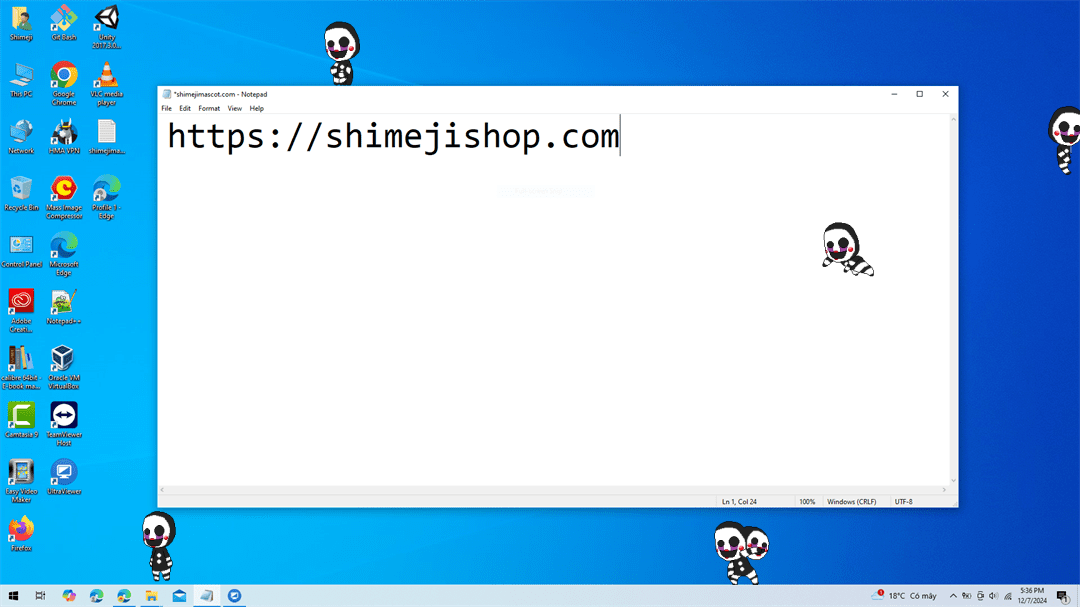 The Puppet Shimeji on Desktop
