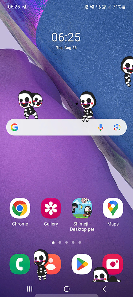 The Puppet Shimeji on Mobile