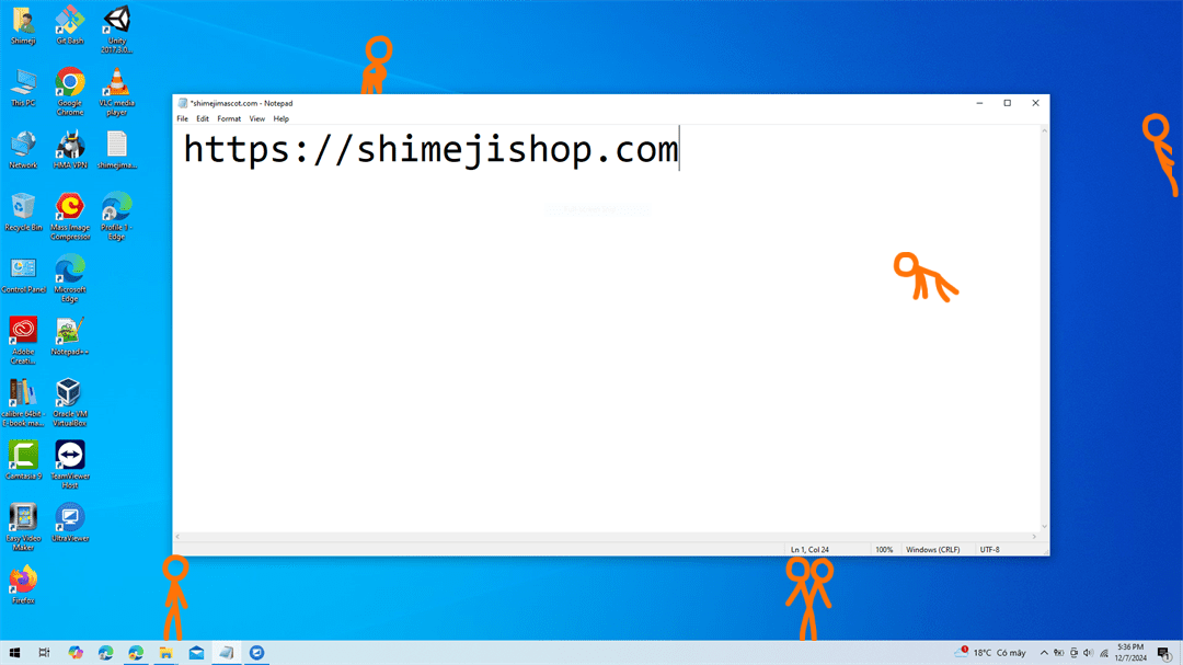 The Second Coming Shimeji on Desktop