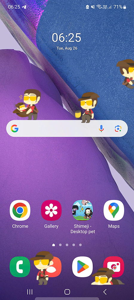 The Sniper Shimeji on Mobile