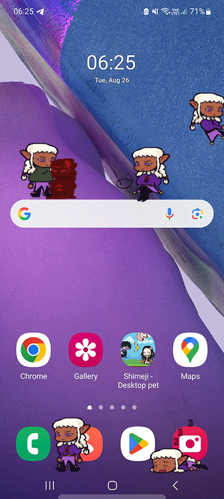 Thistle Shimeji on Mobile