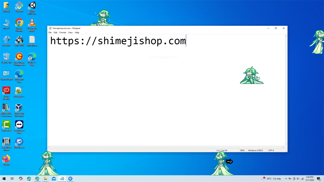 Titania Shimeji on Desktop