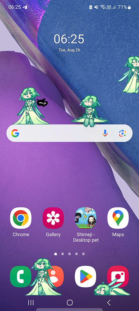 Titania Shimeji on Mobile