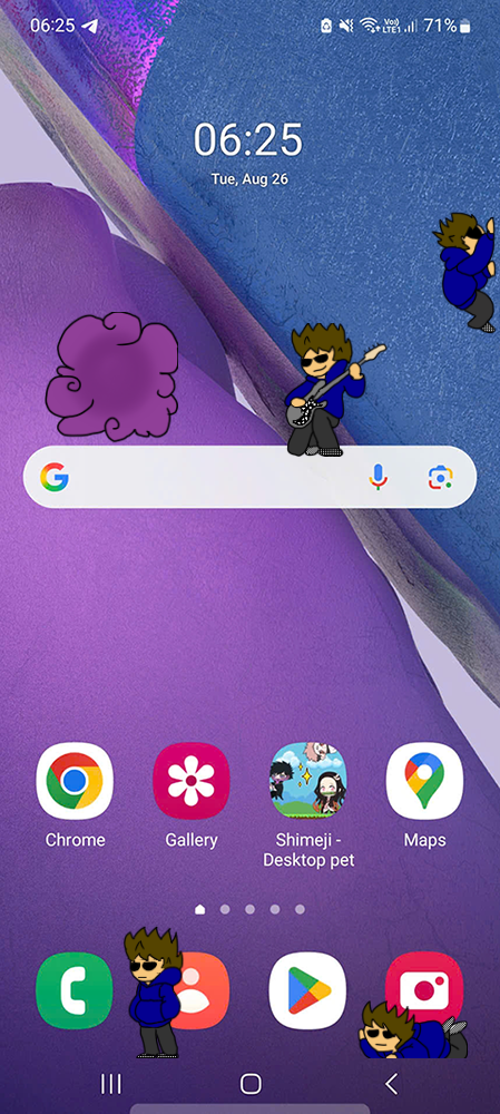 Tom Shimeji on Mobile