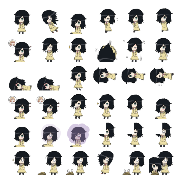 Tomoko Kuroki Shimeji Sprite Preview