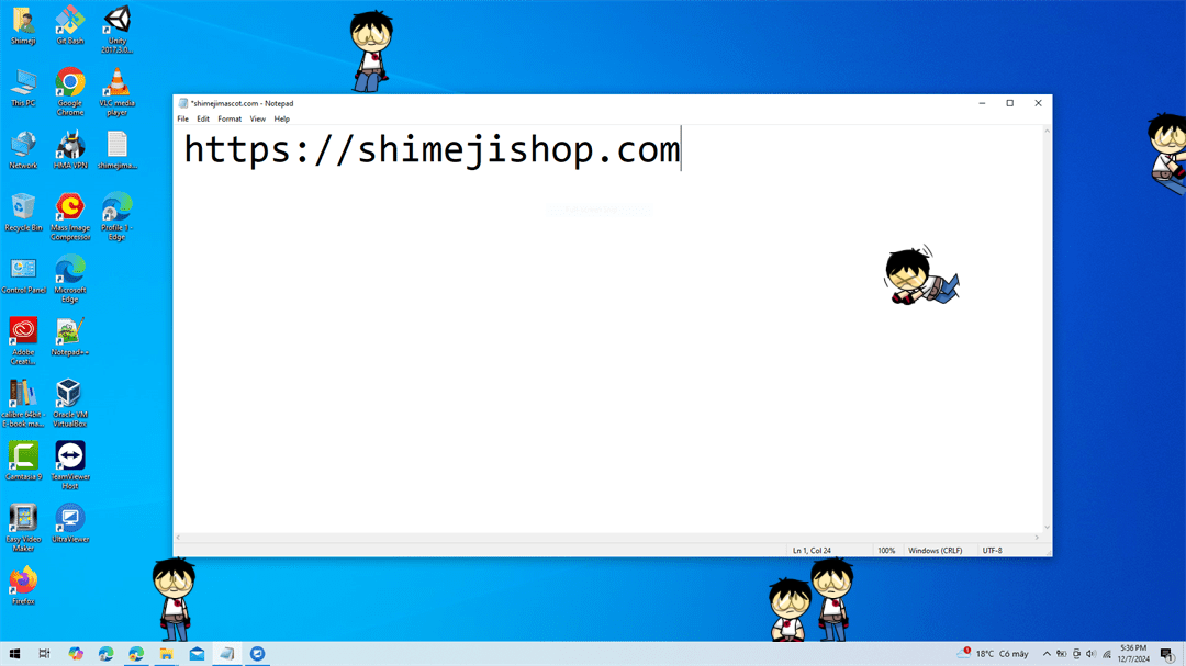 Toolshed Shimeji on Desktop