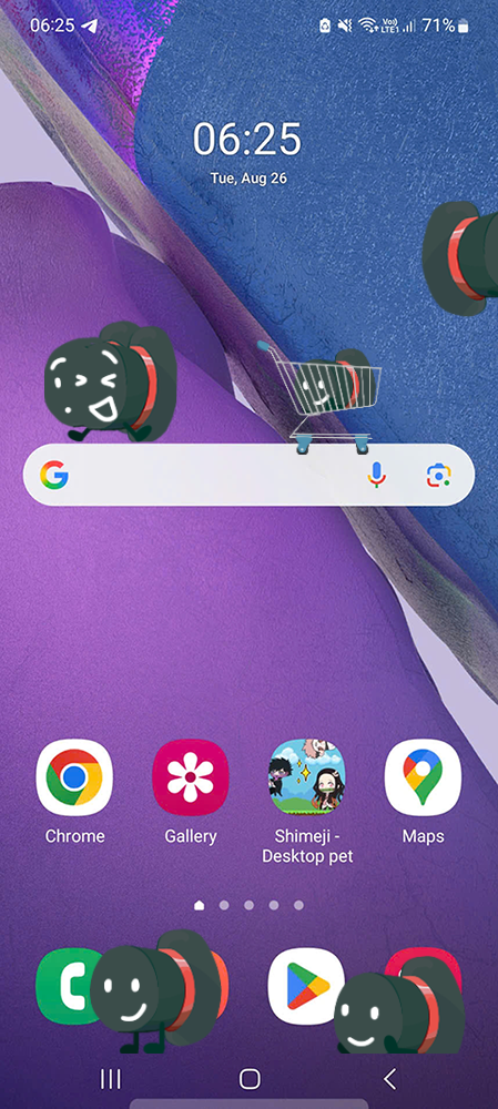 Tophat Shimeji on Mobile