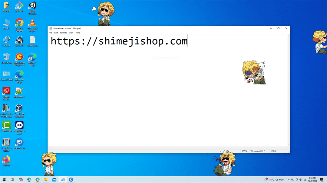 Toshinori Yagi (All Might) Shimeji on Desktop