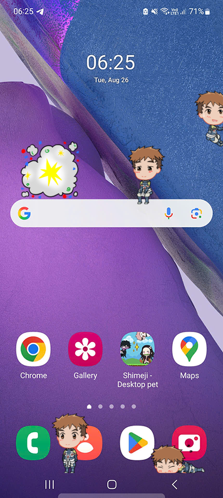 Touya Shimeji on Mobile