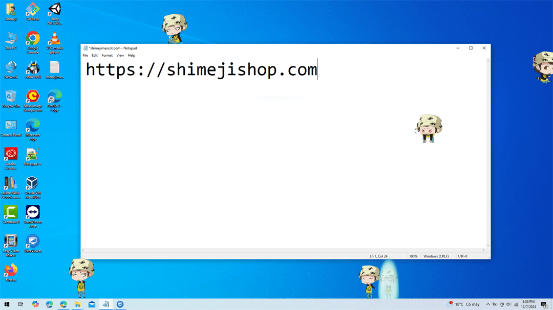 Trafalgar Law Shimeji on Desktop