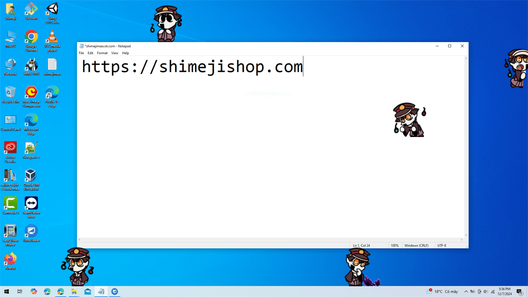 Tsukasa Shimeji on Desktop