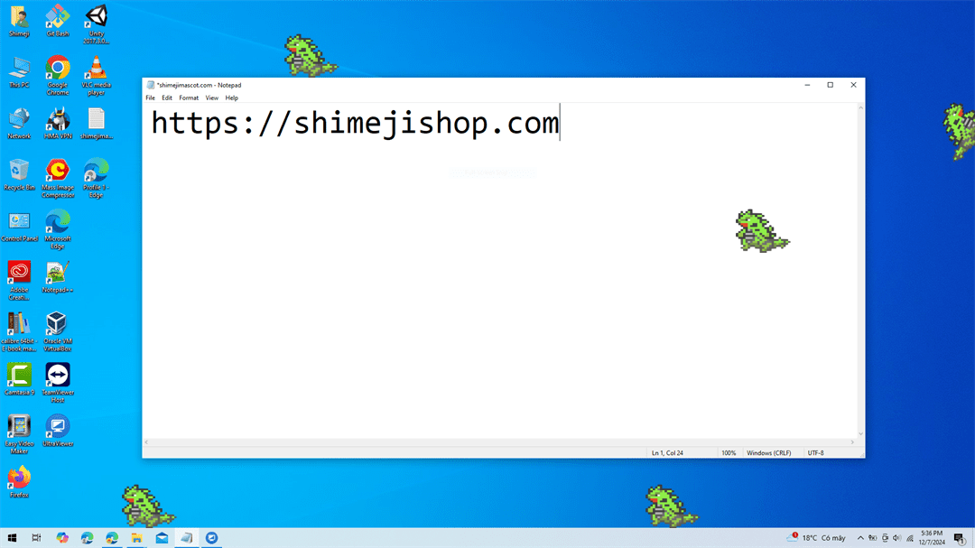 Tyranitar Shimeji on Desktop