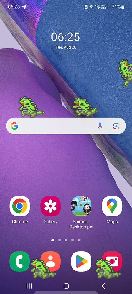 Tyranitar Shimeji on Mobile