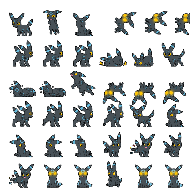 Umbreon Shiny Shimeji Sprite Preview
