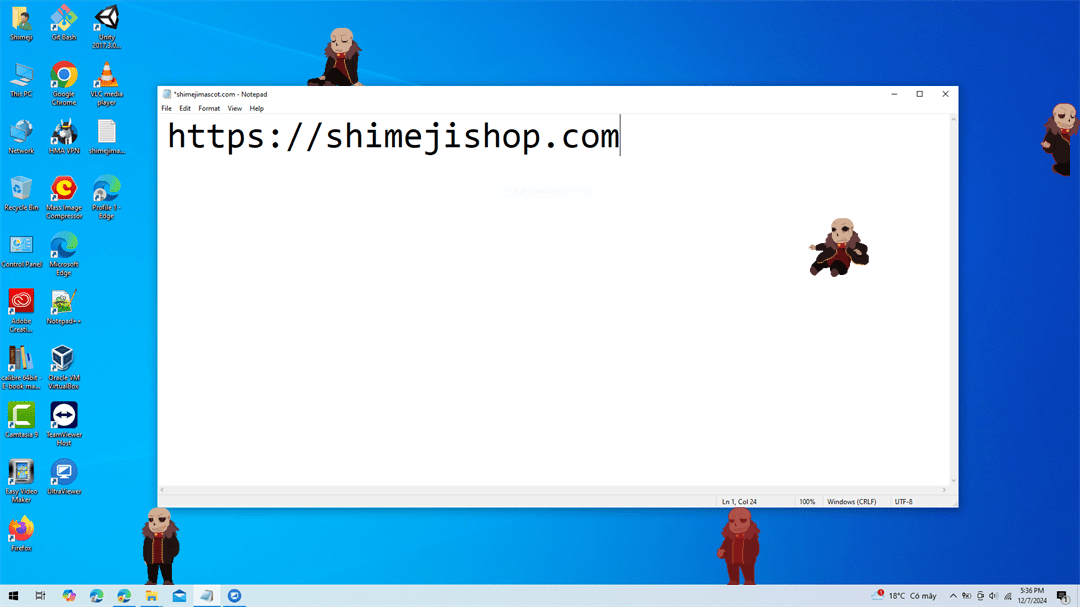 Underfell Sans Shimeji on Desktop